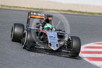 World © Octane Photographic Ltd. Sahara Force India VJM09 - Nico Hulkenberg. Thursday 3rd March 2016, F1 Winter testing, Circuit de Barcelona Catalunya, Spain, Day 7. Digital Ref : 1510LB1D6917