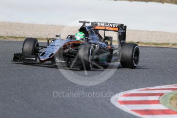 World © Octane Photographic Ltd. Sahara Force India VJM09 - Nico Hulkenberg. Thursday 3rd March 2016, F1 Winter testing, Circuit de Barcelona Catalunya, Spain, Day 7. Digital Ref : 1510LB1D6940