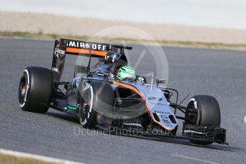World © Octane Photographic Ltd. Sahara Force India VJM09 - Nico Hulkenberg. Thursday 3rd March 2016, F1 Winter testing, Circuit de Barcelona Catalunya, Spain, Day 7. Digital Ref : 1510LB1D6950