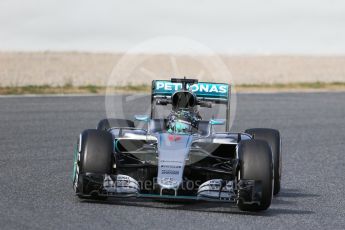 World © Octane Photographic Ltd. Mercedes AMG Petronas W07 Hybrid – Nico Rosberg. Thursday 3rd March 2016, F1 Winter testing, Circuit de Barcelona Catalunya, Spain, Day 7. Digital Ref : 1510LB1D7004