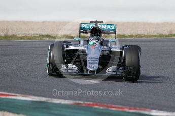 World © Octane Photographic Ltd. Mercedes AMG Petronas W07 Hybrid – Nico Rosberg. Thursday 3rd March 2016, F1 Winter testing, Circuit de Barcelona Catalunya, Spain, Day 7. Digital Ref : 1510LB1D7045
