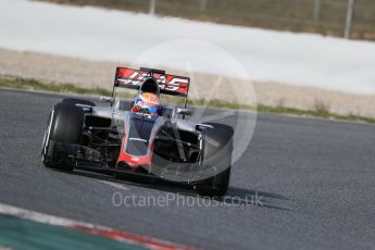 World © Octane Photographic Ltd. Haas F1 Team VF-16 – Romain Grosjean. Thursday 3rd March 2016, F1 Winter testing, Circuit de Barcelona Catalunya, Spain, Day 7 Digital Ref : 1510LB1D7103