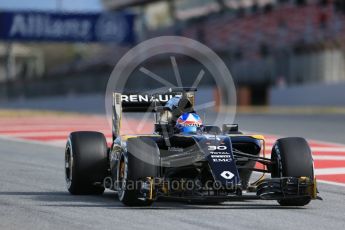 World © Octane Photographic Ltd. Renault Sport F1 Team RS16 – Jolyon Palmer. Thursday 3rd March 2016, F1 Winter testing, Circuit de Barcelona Catalunya, Spain, Day 7. Digital Ref : 1510LB1D7349