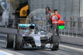 World © Octane Photographic Ltd. Mercedes AMG Petronas W07 Hybrid – Nico Rosberg. Thursday 3rd March 2016, F1 Winter testing, Circuit de Barcelona Catalunya, Spain, Day 7. Digital Ref : 1510LB1D7387