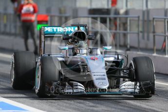 World © Octane Photographic Ltd. Mercedes AMG Petronas W07 Hybrid – Nico Rosberg. Thursday 3rd March 2016, F1 Winter testing, Circuit de Barcelona Catalunya, Spain, Day 7. Digital Ref : 1510LB1D7393