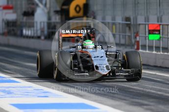 World © Octane Photographic Ltd. Sahara Force India VJM09 - Nico Hulkenberg. Thursday 3rd March 2016, F1 Winter testing, Circuit de Barcelona Catalunya, Spain, Day 7. Digital Ref : 1510LB1D7490