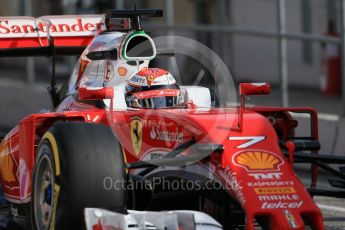 World © Octane Photographic Ltd. Scuderia Ferrari SF16-H – Kimi Raikkonen. Thursday 3rd March 2016, F1 Winter testing, Circuit de Barcelona Catalunya, Spain, Day 7. Digital Ref : 1510LB1D7542