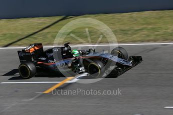 World © Octane Photographic Ltd. Sahara Force India VJM09 - Nico Hulkenberg. Thursday 3rd March 2016, F1 Winter testing, Circuit de Barcelona Catalunya, Spain, Day 7. Digital Ref : 1510LB1D7595