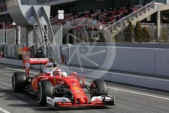 World © Octane Photographic Ltd. Scuderia Ferrari SF16-H – Kimi Raikkonen. Thursday 3rd March 2016, F1 Winter testing, Circuit de Barcelona Catalunya, Spain, Day 7. Digital Ref : 1510LB5D9697