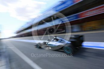 World © Octane Photographic Ltd. Mercedes AMG Petronas W07 Hybrid – Lewis Hamilton. Thursday 3rd March 2016, F1 Winter testing, Circuit de Barcelona Catalunya, Spain, Day 7. Digital Ref : 1510LB5D9895