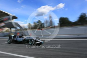 World © Octane Photographic Ltd. Mercedes AMG Petronas W07 Hybrid – Lewis Hamilton. Thursday 3rd March 2016, F1 Winter testing, Circuit de Barcelona Catalunya, Spain, Day 7. Digital Ref : 1510LB5D9936