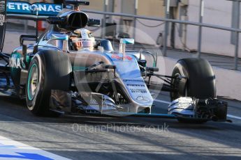 World © Octane Photographic Ltd. Mercedes AMG Petronas W07 Hybrid – Lewis Hamilton Friday 4th March 2016, F1 Winter testing, Circuit de Barcelona Catalunya, Spain, Day 8. Digital Ref : 1511LB1D7797