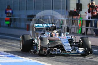 World © Octane Photographic Ltd. Mercedes AMG Petronas W07 Hybrid – Lewis Hamilton Friday 4th March 2016, F1 Winter testing, Circuit de Barcelona Catalunya, Spain, Day 8. Digital Ref : 1511LB1D7904