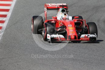 World © Octane Photographic Ltd. Scuderia Ferrari SF16-H – Sebastian Vettel. Friday 4th March 2016, F1 Winter testing, Circuit de Barcelona Catalunya, Spain, Day 8. Digital Ref : 1511LB1D8541