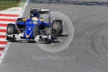 World © Octane Photographic Ltd. Sauber F1 Team C35 – Marcus Ericsson. Friday 4th March 2016, F1 Winter testing, Circuit de Barcelona Catalunya, Spain, Day 8. Digital Ref : 1511LB1D8550