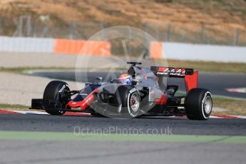 World © Octane Photographic Ltd. Haas F1 Team VF-16 – Romain Grosjean. Friday 4th March 2016, F1 Winter testing, Circuit de Barcelona Catalunya, Spain, Day 8. Digital Ref : 1511LB1D8899