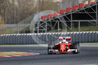 World © Octane Photographic Ltd. Scuderia Ferrari SF16-H – Sebastian Vettel. Friday 4th March 2016, F1 Winter testing, Circuit de Barcelona Catalunya, Spain, Day 8. Digital Ref : 1511LB1D9020
