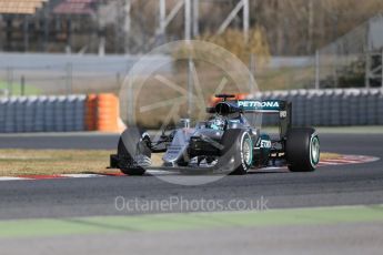 World © Octane Photographic Ltd. Mercedes AMG Petronas W07 Hybrid – Nico Rosberg. Friday 4th March 2016, F1 Winter testing, Circuit de Barcelona Catalunya, Spain, Day 8. Digital Ref : 1511LB1D9055