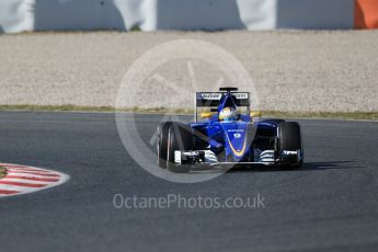 World © Octane Photographic Ltd. Sauber F1 Team C35 – Marcus Ericsson. Friday 4th March 2016, F1 Winter testing, Circuit de Barcelona Catalunya, Spain, Day 8. Digital Ref : 1511LB1D9181