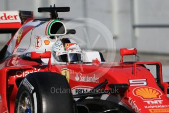 World © Octane Photographic Ltd. Scuderia Ferrari SF16-H – Sebastian Vettel. Friday 4th March 2016, F1 Winter testing, Circuit de Barcelona Catalunya, Spain, Day 8. Digital Ref : 1511LB1D9432