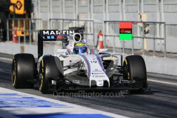 World © Octane Photographic Ltd. Williams Martini Racing, Williams Mercedes FW38 – Felipe Massa. Friday 4th March 2016, F1 Winter testing, Circuit de Barcelona Catalunya, Spain, Day 8. Digital Ref : 1511LB1D9446