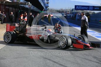 World © Octane Photographic Ltd. Haas F1 Team VF-16 – Romain Grosjean. Friday 4th March 2016, F1 Winter testing, Circuit de Barcelona Catalunya, Spain, Day 8. Digital Ref : 1511LB5D0128