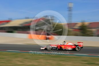 World © Octane Photographic Ltd. Scuderia Ferrari SF16-H – Sebastian Vettel. Friday 4th March 2016, F1 Winter testing, Circuit de Barcelona Catalunya, Spain, Day 8. Digital Ref : 1511LB5D0705