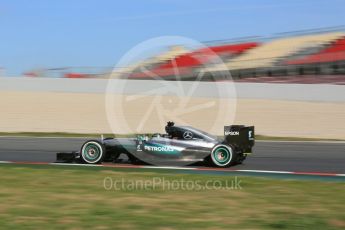 World © Octane Photographic Ltd. Mercedes AMG Petronas W07 Hybrid – Nico Rosberg. Friday 4th March 2016, F1 Winter testing, Circuit de Barcelona Catalunya, Spain, Day 8. Digital Ref : 1511LB5D0764