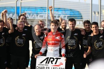 World © Octane Photographic Ltd. ART Grand Prix – Charles Leclerc. - GP3 Champion. Saturday 26th November 2016, GP3 Paddock, Yas Mairnia Circuit, Abu Dhabi. Digital Ref :