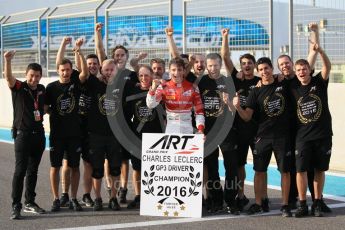 World © Octane Photographic Ltd. ART Grand Prix – Charles Leclerc. - GP3 Champion. Saturday 26th November 2016, GP3 Paddock, Yas Mairnia Circuit, Abu Dhabi. Digital Ref :