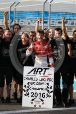 World © Octane Photographic Ltd. ART Grand Prix – Charles Leclerc. - GP3 Champion. Saturday 26th November 2016, GP3 Paddock, Yas Mairnia Circuit, Abu Dhabi. Digital Ref :