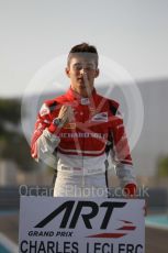 World © Octane Photographic Ltd. ART Grand Prix – Charles Leclerc. - GP3 Champion. Saturday 26th November 2016, GP3 Paddock, Yas Mairnia Circuit, Abu Dhabi. Digital Ref :