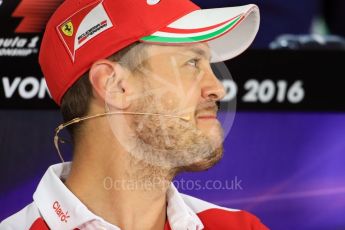 World © Octane Photographic Ltd. F1 German GP FIA Drivers’ Press Conference, Hockenheim, Germany. Thursday 28th July 2016. Scuderia Ferrari – Sebastian Vettel. Digital Ref : 1657LB1D7579