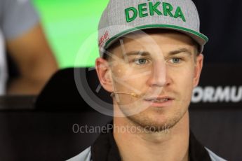 World © Octane Photographic Ltd. F1 German GP FIA Drivers’ Press Conference, Hockenheim, Germany. Thursday 28th July 2016. Sahara Force India - Nico Hulkenberg. Digital Ref : 1657LB1D7591