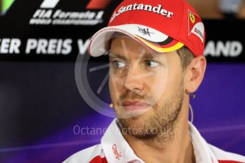 World © Octane Photographic Ltd. F1 German GP FIA Drivers’ Press Conference, Hockenheim, Germany. Thursday 28th July 2016. Scuderia Ferrari – Sebastian Vettel. Digital Ref : 1657LB1D7638