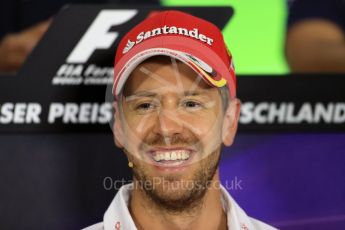 World © Octane Photographic Ltd. F1 German GP FIA Drivers’ Press Conference, Hockenheim, Germany. Thursday 28th July 2016. Scuderia Ferrari – Sebastian Vettel. Digital Ref : 1657LB1D7711