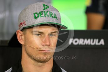 World © Octane Photographic Ltd. F1 German GP FIA Drivers’ Press Conference, Hockenheim, Germany. Thursday 28th July 2016. Sahara Force India - Nico Hulkenberg. Digital Ref : 1657LB1D7732