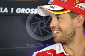 World © Octane Photographic Ltd. F1 German GP FIA Drivers’ Press Conference, Hockenheim, Germany. Thursday 28th July 2016. Scuderia Ferrari – Sebastian Vettel. Digital Ref : 1657LB1D7777