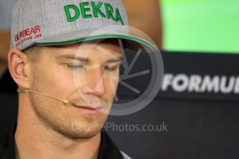World © Octane Photographic Ltd. F1 German GP FIA Drivers’ Press Conference, Hockenheim, Germany. Thursday 28th July 2016. Sahara Force India - Nico Hulkenberg. Digital Ref : 1657LB1D7782