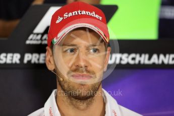 World © Octane Photographic Ltd. F1 German GP FIA Drivers’ Press Conference, Hockenheim, Germany. Thursday 28th July 2016. Scuderia Ferrari – Sebastian Vettel. Digital Ref : 1657LB1D7805