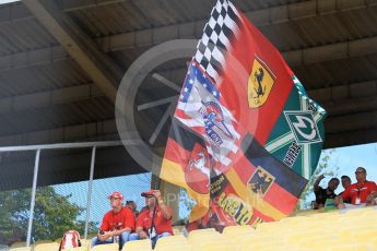 World © Octane Photographic Ltd. Ferrari fans. Friday 29th July 2016, F1 German GP Practice 1, Hockenheim, Germany. Digital Ref : 1659CB1D0789