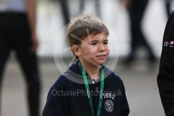 World © Octane Photographic Ltd. Emerson Fittipaldi's young grandson Enzo. Friday 29th July 2016, F1 German GP Practice 1, Hockenheim, Germany. Digital Ref : 1659CB5D9046