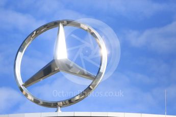 World © Octane Photographic Ltd. Mercedes logo in the sun. Friday 29th July 2016, F1 German GP Practice 1, Hockenheim, Germany. Digital Ref :