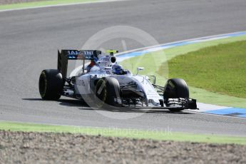 World © Octane Photographic Ltd. Williams Martini Racing, Williams Mercedes FW38 – Valtteri Bottas. Friday 29th July 2016, F1 German GP Practice 1, Hockenheim, Germany. Digital Ref : 1659CB5D9143
