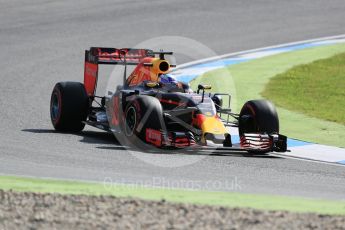 World © Octane Photographic Ltd. Red Bull Racing RB12 – Daniel Ricciardo. Friday 29th July 2016, F1 German GP Practice 1, Hockenheim, Germany. Digital Ref : 1659CB5D9167