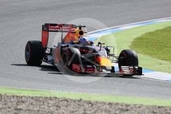 World © Octane Photographic Ltd. Red Bull Racing RB12 – Daniel Ricciardo. Friday 29th July 2016, F1 German GP Practice 1, Hockenheim, Germany. Digital Ref : 1659CB5D9167