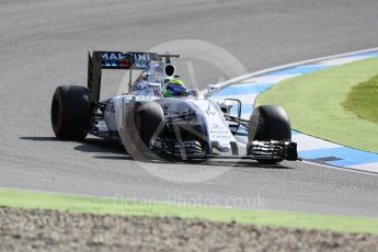 World © Octane Photographic Ltd. Williams Martini Racing, Williams Mercedes FW38 – Felipe Massa. Friday 29th July 2016, F1 German GP Practice 1, Hockenheim, Germany. Digital Ref : 1659CB5D9175