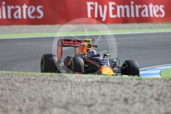 World © Octane Photographic Ltd. Red Bull Racing RB12 – Max Verstappen. Friday 29th July 2016, F1 German GP Practice 1, Hockenheim, Germany. Digital Ref : 1659CB5D9261