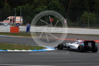 World © Octane Photographic Ltd. Williams Martini Racing, Williams Mercedes FW38 – Valtteri Bottas. Friday 29th July 2016, F1 German GP Practice 1, Hockenheim, Germany. Digital Ref : 1659LB2D0815