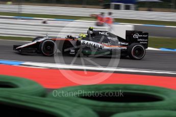 World © Octane Photographic Ltd. Sahara Force India VJM09 - Sergio Perez. Friday 29th July 2016, F1 German GP Practice 1, Hockenheim, Germany. Digital Ref : 1659LB2D0889